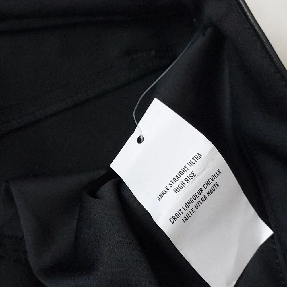 Abercrombie Black Vegan Leather Ankle Straight Pants 30 10 Ultra High Rise